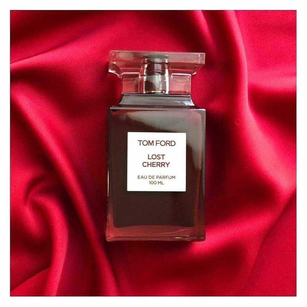 Tom Ford Lost Cherry perfume bottle with cherry scent packaging
