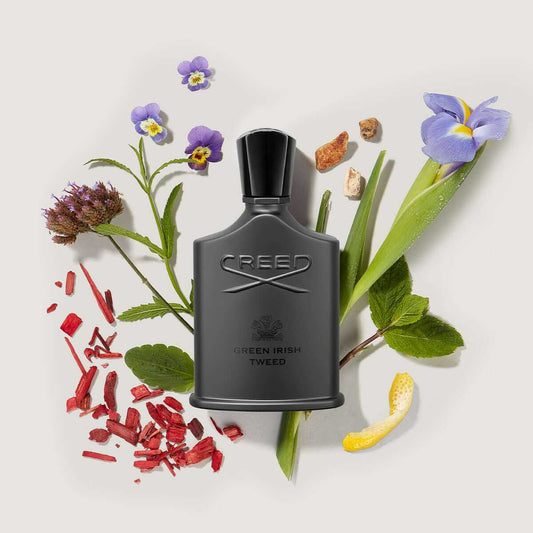 CREED IRISH TWEED eau de parfum bottle with elegant packaging representing fresh, sophisticated fragrance