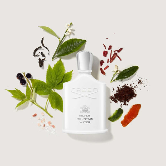 Bottle of Creed Silver Mountain Water Eau de Parfum with alpine-inspired design